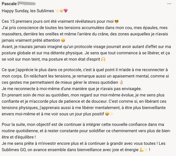 Témoignage cliente